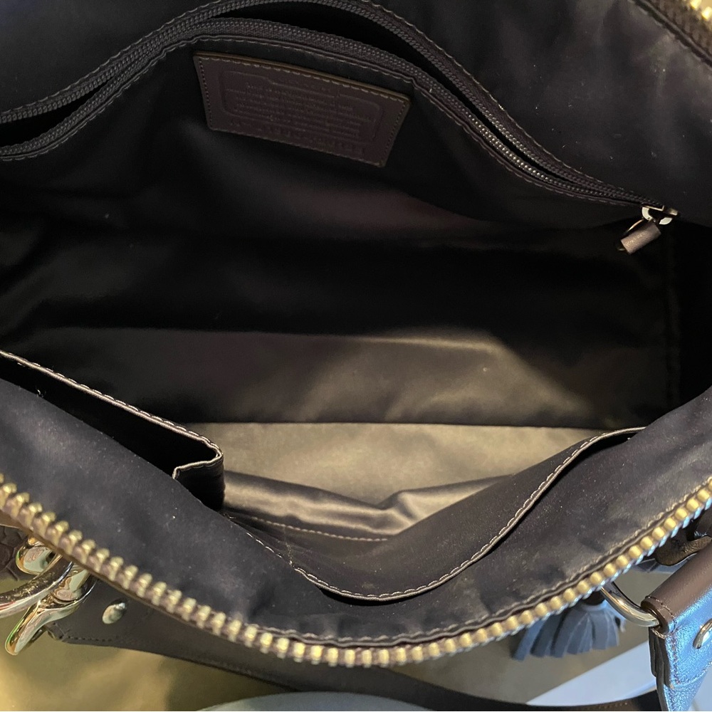 Coach Plum Croc-Embossed Shoulder Bag - Picture 11 of 15
